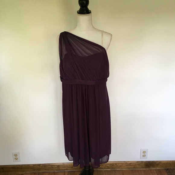 Dark Purple One Shoulder Dress